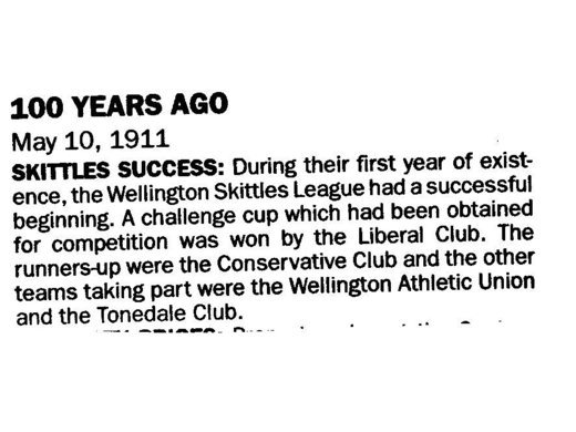 Cutting from the Wellington Weekly News