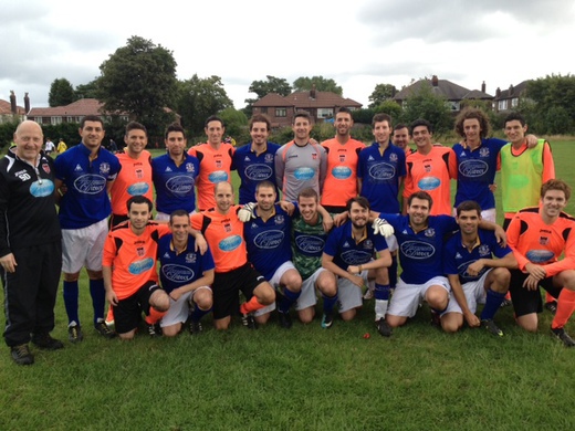 18-08-13 Maccabi Mcr just edged out the MJSL in Darren Rose Trophy winning 5-4 on penalties