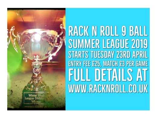 Summer 9 Ball Season Starts Tuesday 23rd April