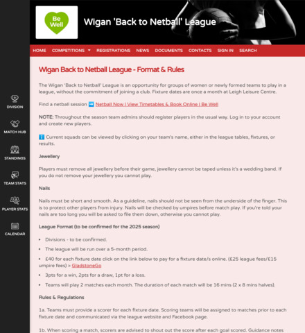 Wigan 'Back to Netball' League