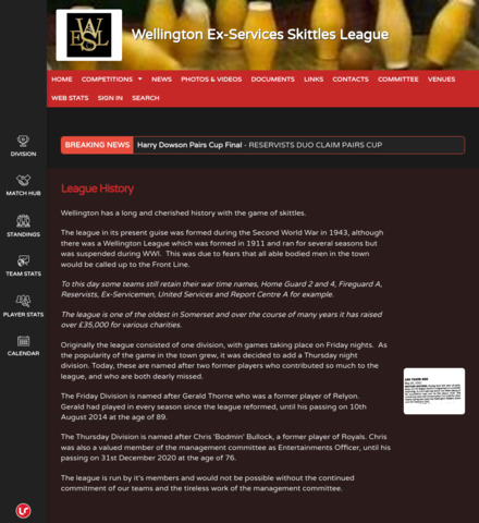 Wellington Ex-Services Skittles League