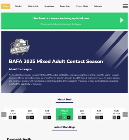 BAFA Adult Contact 2022 Season